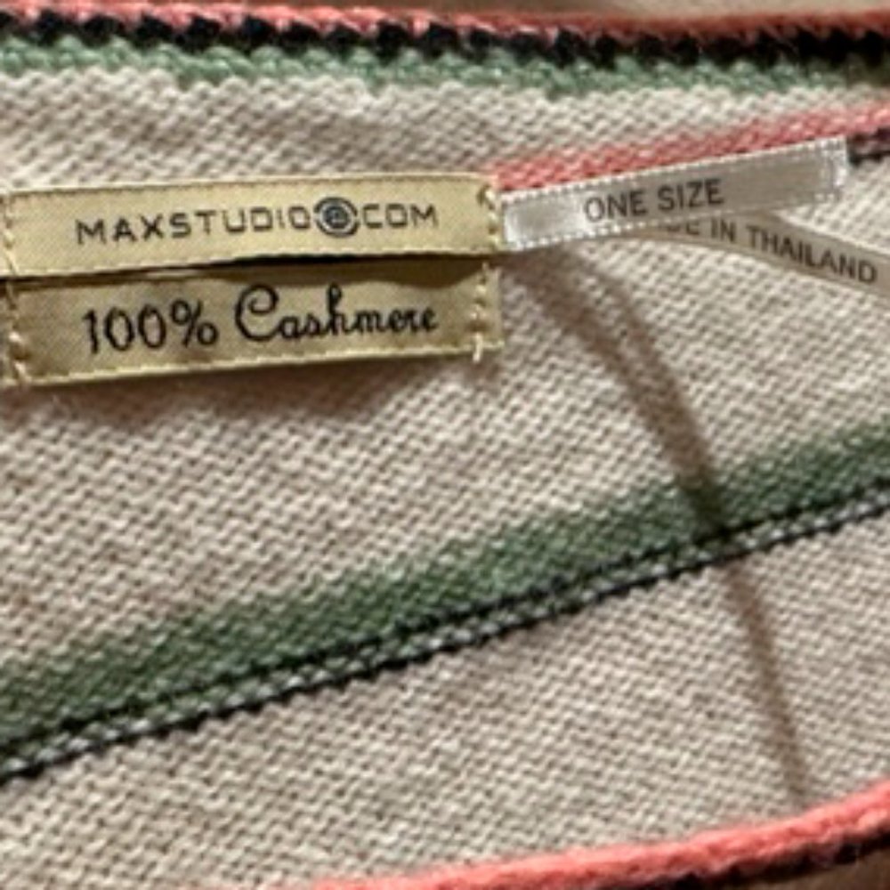 Max Studio Horizontally Striped 100% Cashmere Sha… - image 4